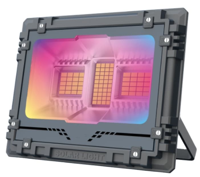 Aluminum LED Solar Flood Light RGB 5050 APP Remote Control Smart Intelligent Light Control Outdoor Light