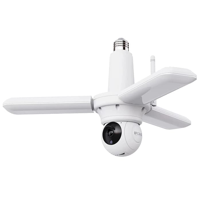 2024 Hot Selling 30W Foldable LED Indoor Garage Light 6500K 3 Head Bulb with Camera Industrial Style Wi-Fi Security Light
