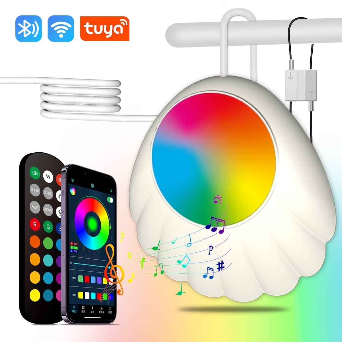 Everstar IPool Light Shell Shape Bluetooth Intelligent Control Waterproof Remote Control Led Swimming Pool Light IP68