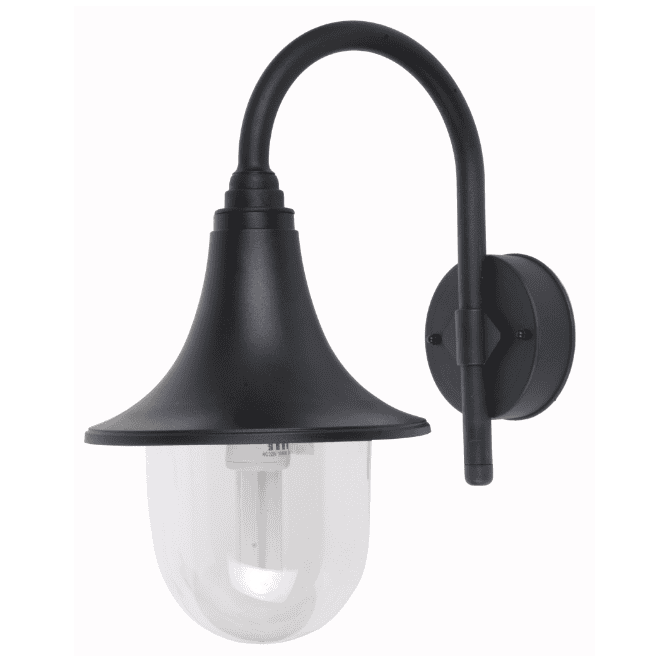LED Wall Lamp Plastic E27 Holder IP54 Waterproof Black Housing Light Fixture Retro Outdoor Landscape Lamp for Garden or Villa