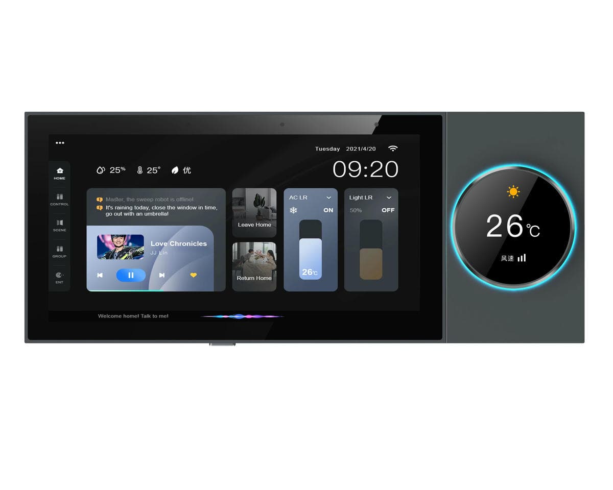 Wholesale 6 Inches Smart Wall Switch 1.28-Inch Display Fluid Response with Graffiti ZIGBEE Gateway