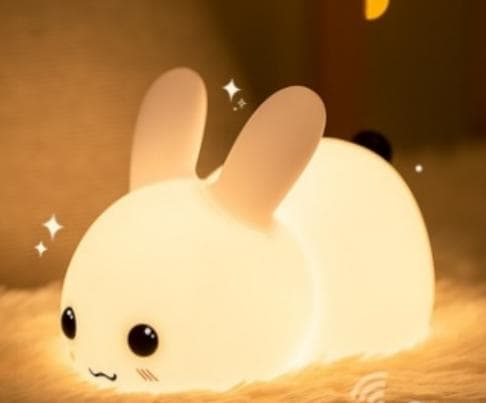 Cute Soft Touch Silicone Rabbit Night Light Children's Bedroom Multi-color Lamp Light USB Charging Animal Night Light