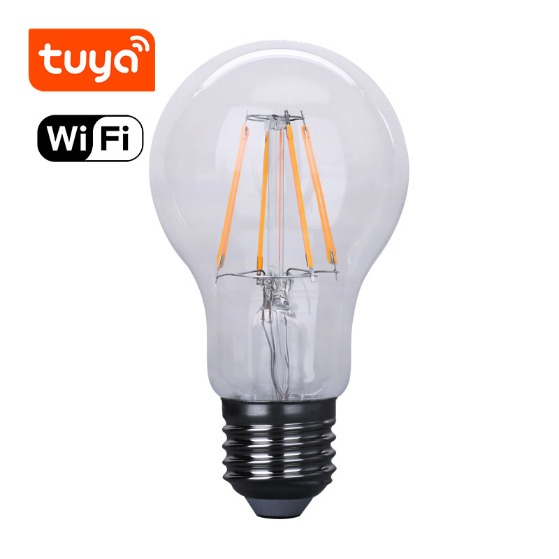 LED-A60-F8W-TY LED filament bulb glass 8W 800LM 3000K/4000K/6000K RA80 E27 220-240v D60xH107mm wifi Tuya