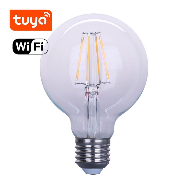 LED-G125-F8W-TY LED filament bulb glass 8W 800LM 3000K/4000K/6000K RA80 E27 220-240v D125xH176mm wifi Tuya