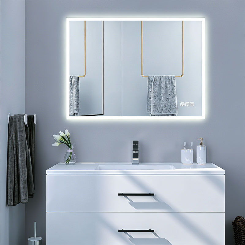 LED Mirror Light Anodized aluminum back frame 4/5 mm copper free mirror