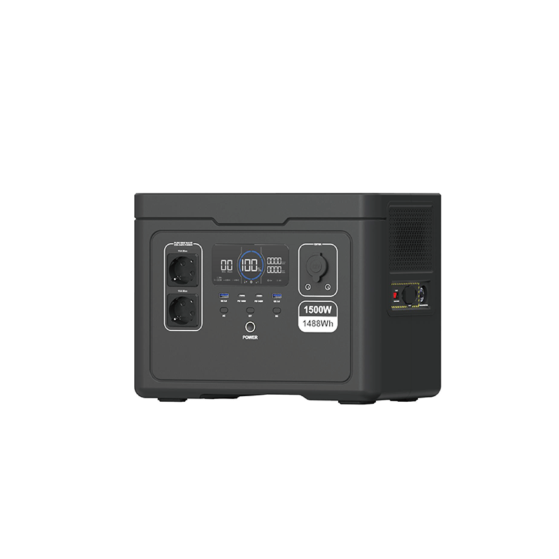 1500W Power Station Supports UPS function 1488Wh LiFePO4 Battery Solar MPPT Controller Cigar Lighter for Phone Car Power Source