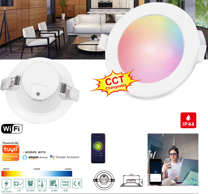 LED-DZN-10W(wifi) LED-DZN-10W(Bluetooth) LED Smart down light