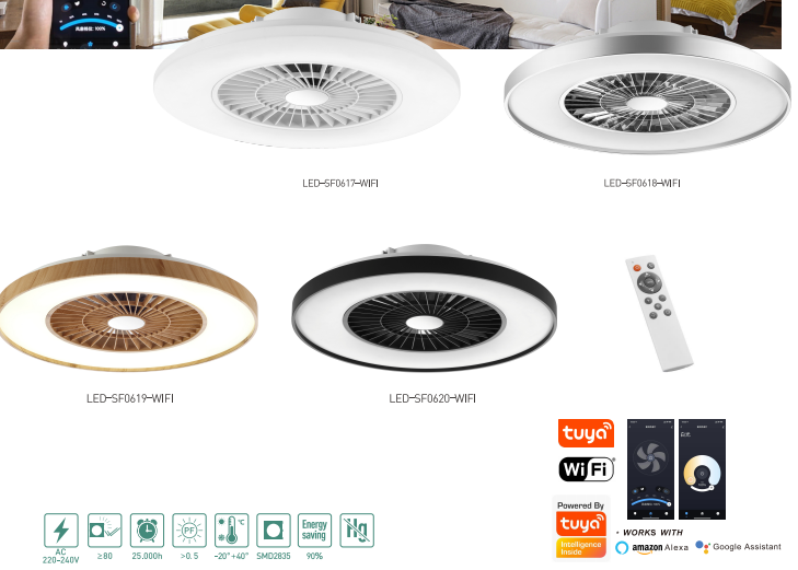 LED-SF Series LED Smart fan light