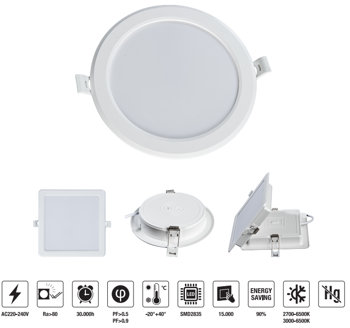 LED-PLJD01-12W-CCT LED Slim Panel Light
