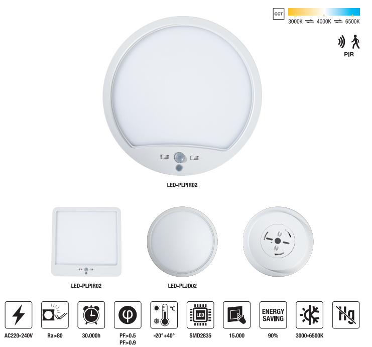 LED-PLPIR02-24W-CCT LED Slim Panel Light