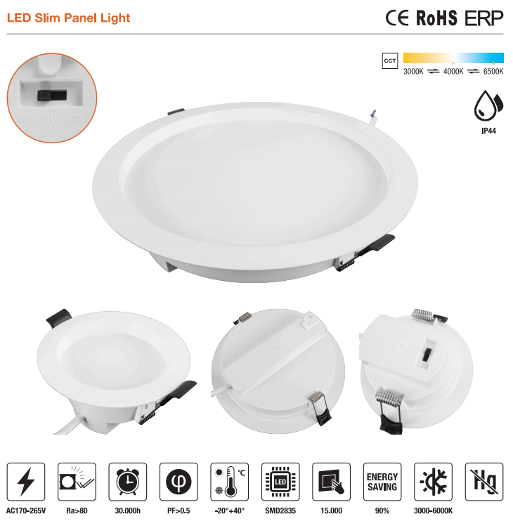 ​LED-PLLDS-9W-CCT LED Slim Panel Light