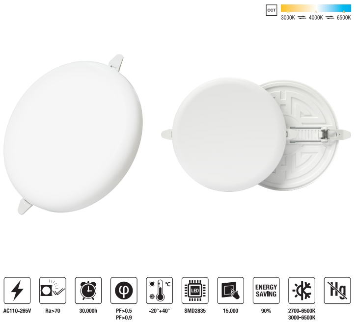 LED-PLKO01-36W-CCT LED Slim Panel Light