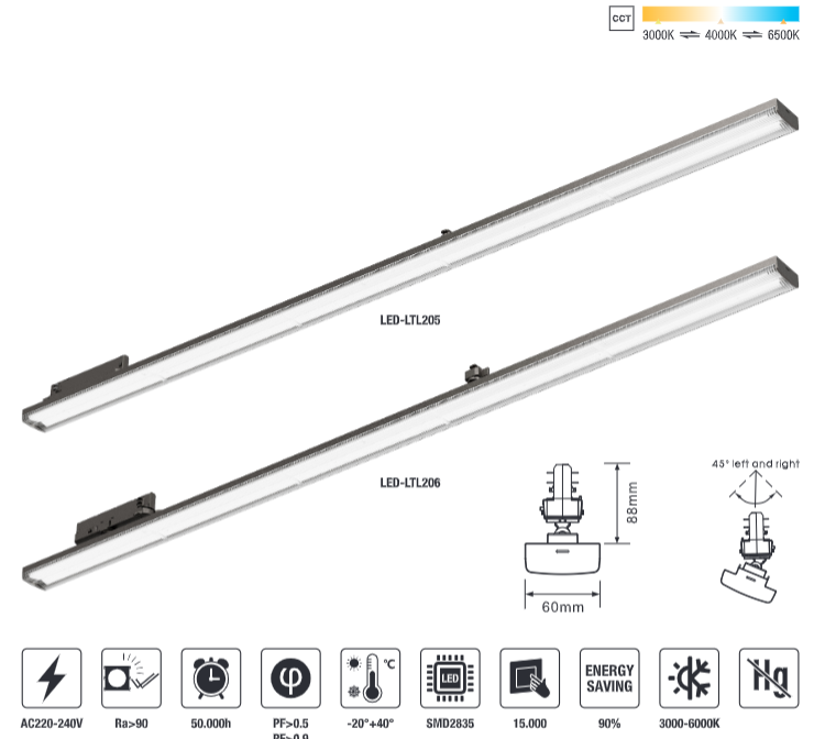 LED-LTL205-40W　LED Linear Track Light