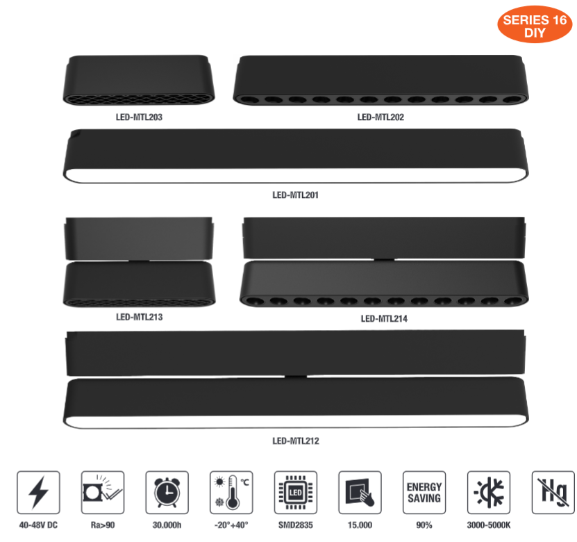 LED-MTL212-12W LED Linear Track Light