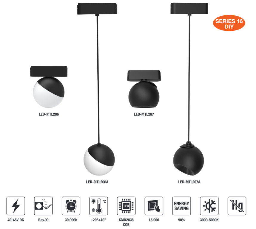 LED-MTL207-12W LED Magnetic Track Light