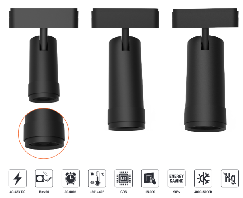 LED-MTL217-12W LED Magnetic Track Light