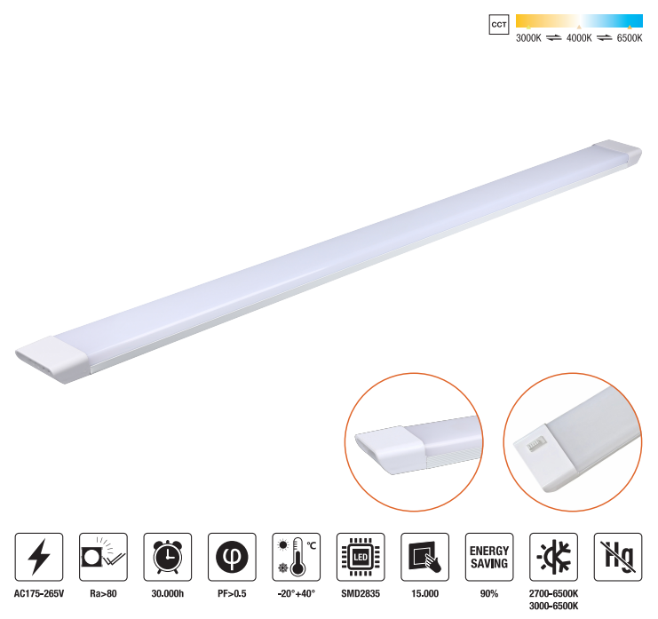 LED-FB11-45W-CCT LED Frame Light AC175-265V 4500LM±10%