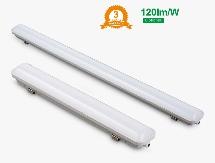 18W 36W 48W IP65 Waterproof LED Tri-proof Light PC material 90lm/w 3 Years Warranty