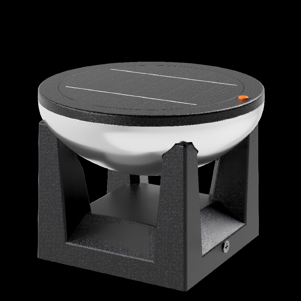 Round gate solar light CCT IP65 Pillar lamp