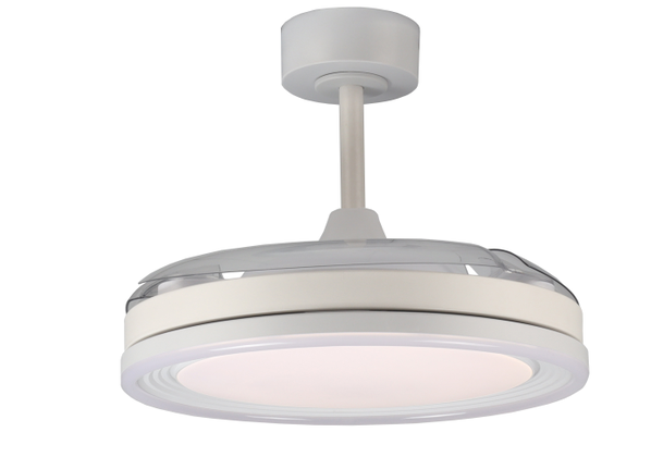 30w Retractable blade ceiling fan light CCT dimming