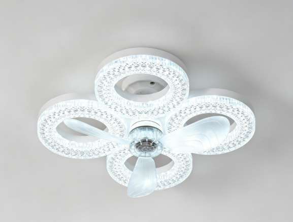 Modern Minimalist LED Ceiling Fan Light for Bedroom and Study, Dimmable,