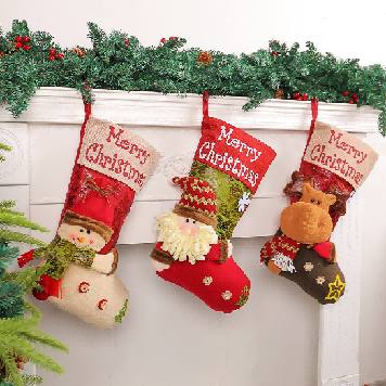 Christmas Decorations Knitted Christmas Socks Wool Stockings Red and White Elk Gift Bag Children's Gift Bag