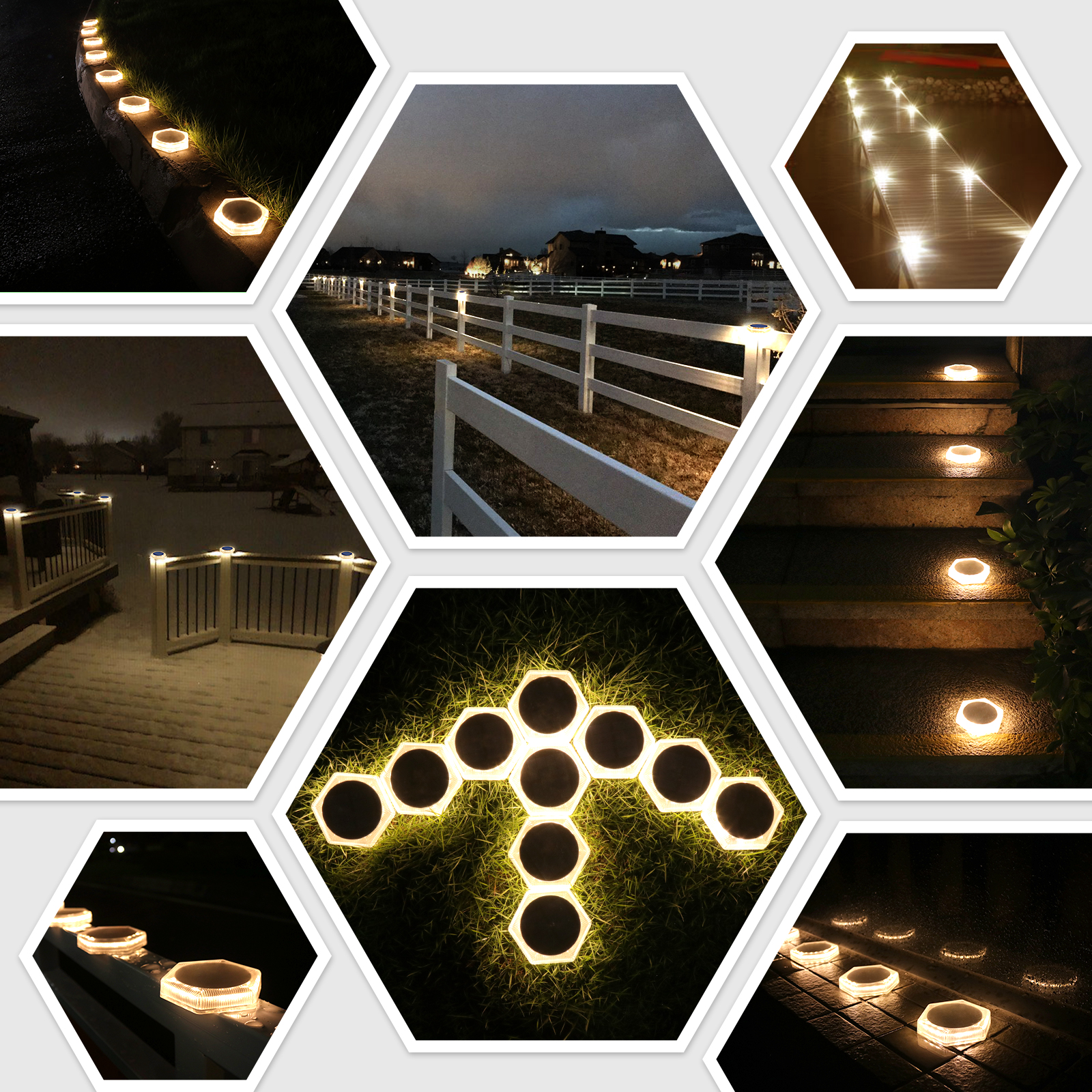 Solar Pathway Lights, Color Changing Step Lights, IP68 Waterproof Grade