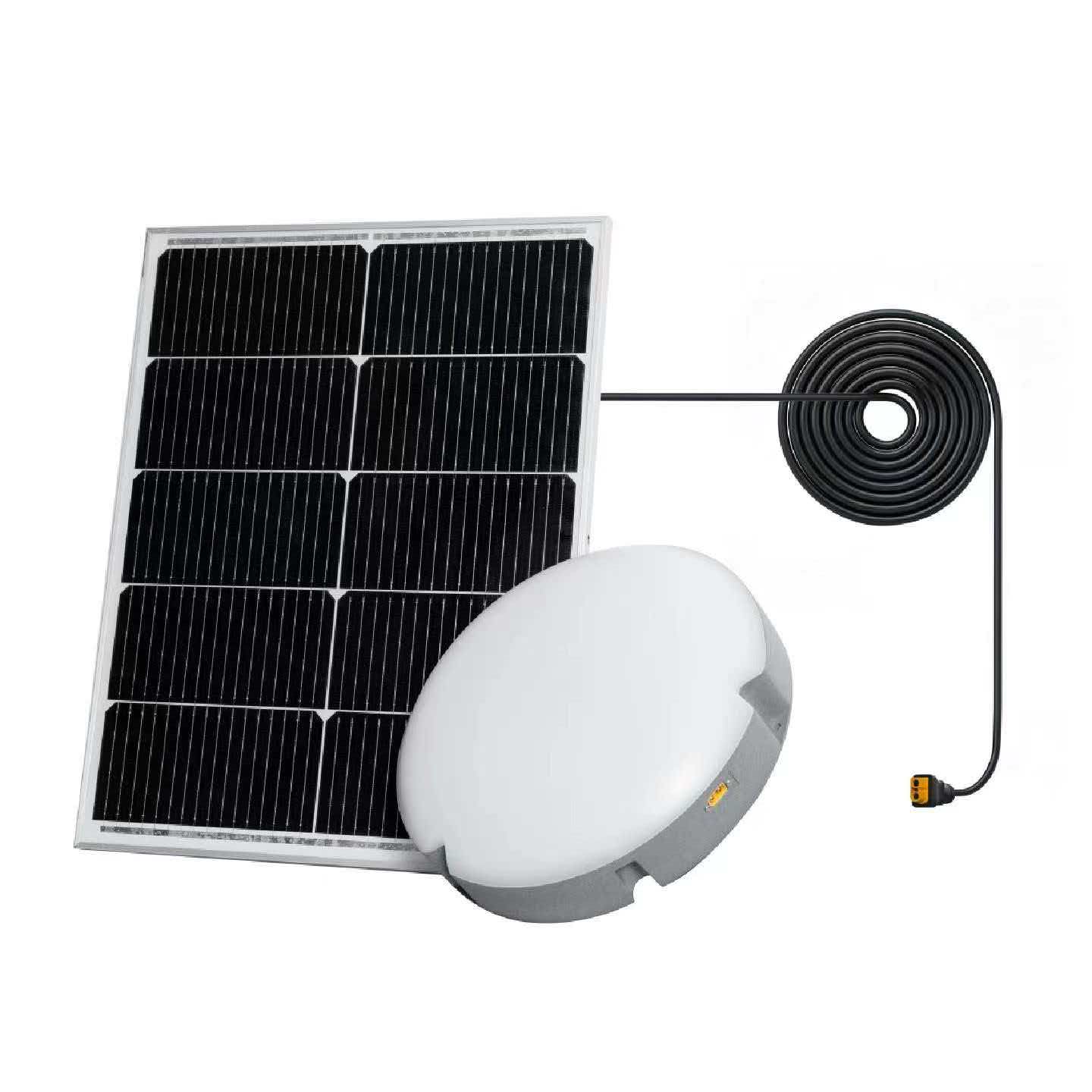 Solar-powered cast-iron ceiling lamp
